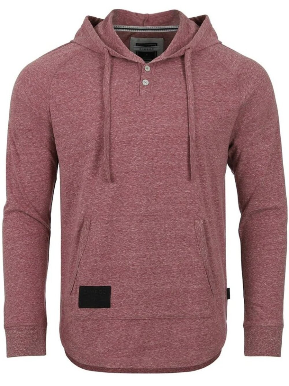 Zimego Maroon Heathered Raglan Henley Hoodie New Created: 02/10/2025